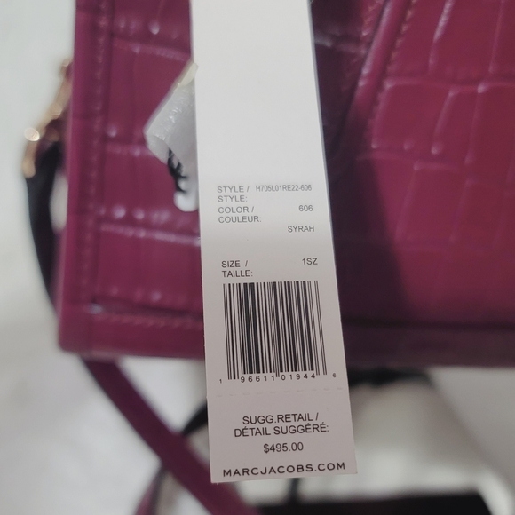 Marc Jacobs NWT Satchel Shoulder Bag Crossbody Handbag Purse Croc Embossed - Picture 5 of 12